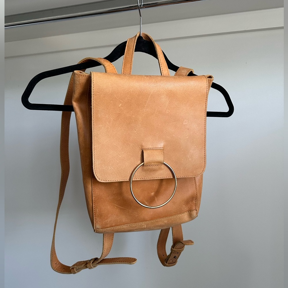 ABLE Leather Mini Backpack